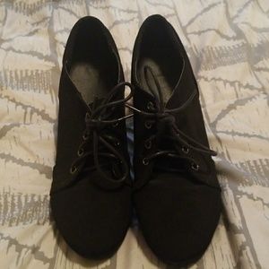 Heeled Black Booties 8.5